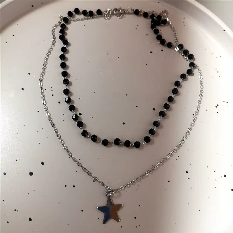 Gothic Y2K Red Butterfly Star Heart Cross Pendant Ghost Claw Choker Charms Necklaces Women Aesthetic Accessories Grunge Jewelry