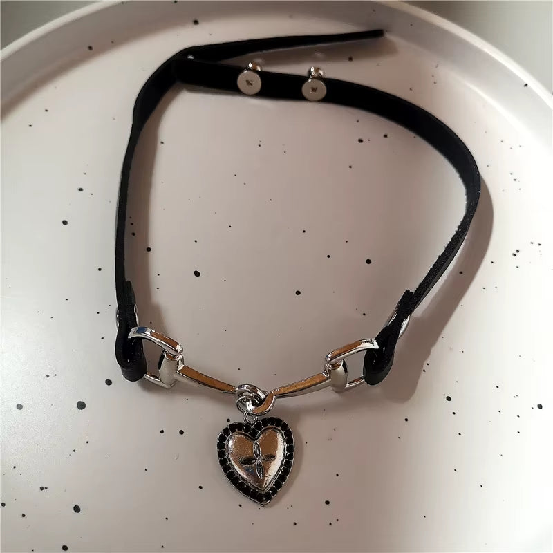 Gothic Y2K Red Butterfly Star Heart Cross Pendant Ghost Claw Choker Charms Necklaces Women Aesthetic Accessories Grunge Jewelry