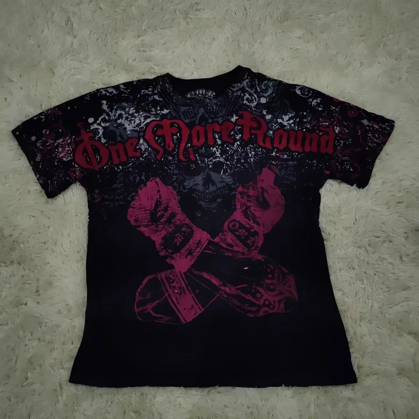 2000S American Skull Wings Double Sided Pattern 3D Printed Polyester Fiber Street Style Top T-Shirt Painful Fashion