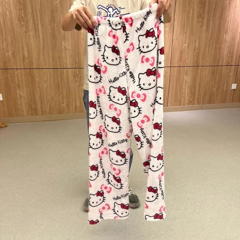 Y2K Hello Kitty Pajamas Pants Sanrio Anime Women'S Pajama Pants Cartoon Couple Home Sleepwear Trousers Leisure Home Clothing