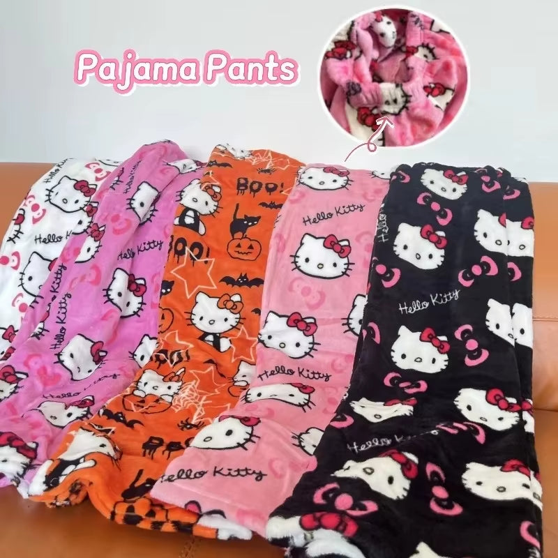 Y2K Hello Kitty Pajamas Pants Sanrio Anime Women'S Pajama Pants Cartoon Couple Home Sleepwear Trousers Leisure Home Clothing