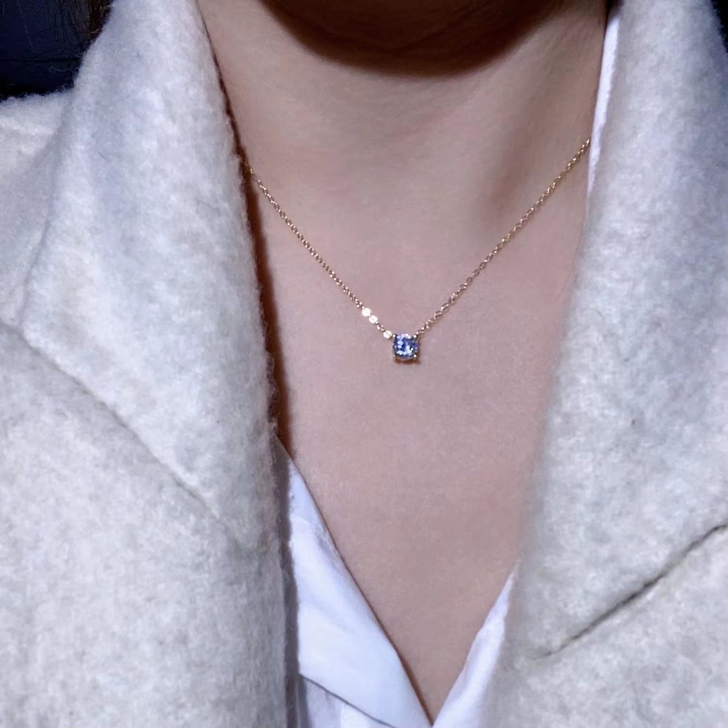 S925 Pure Silver 18K Gold Pendant Multi-Functional Single Diamond Necklace with Six Claws Zircon Necklace for Women Gift